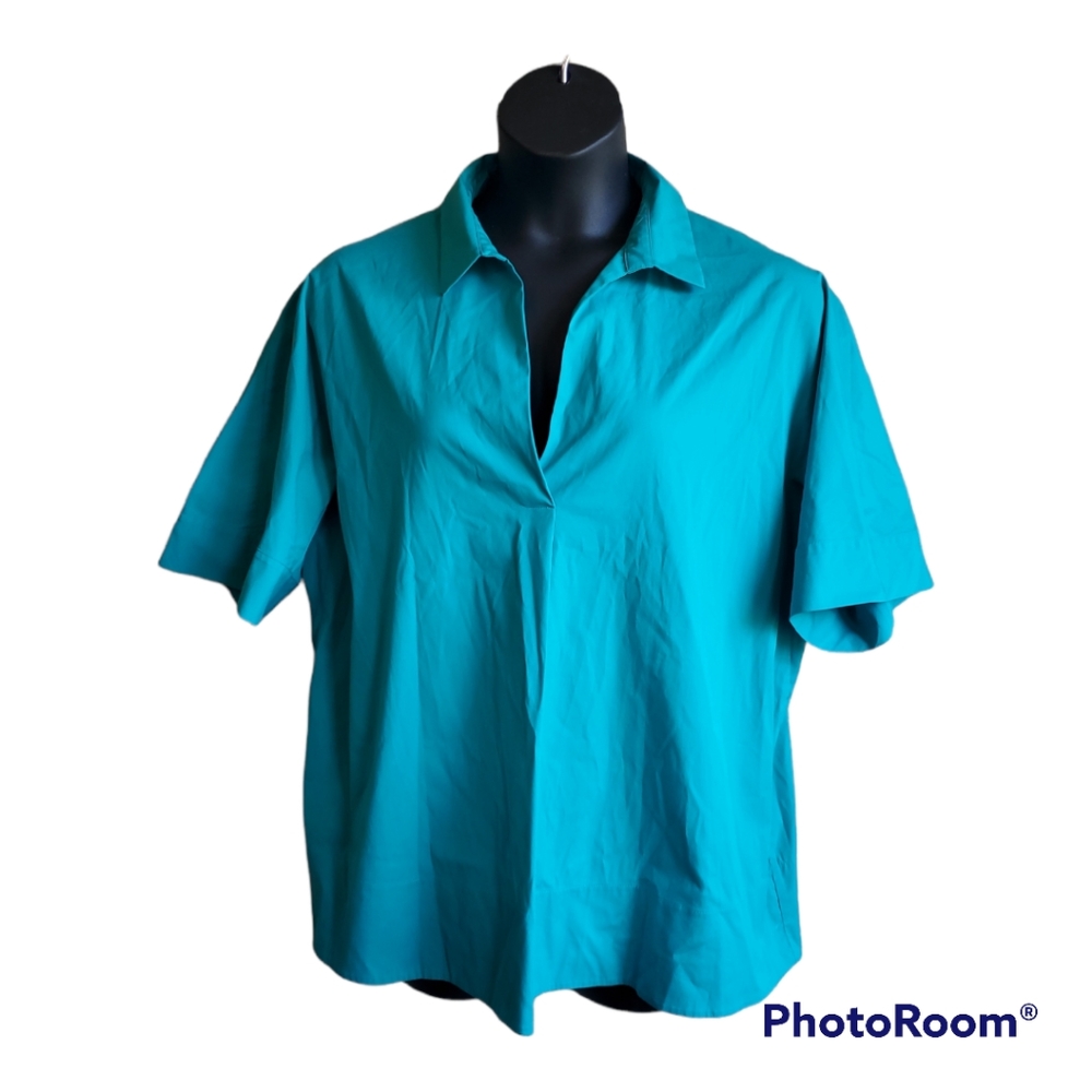 Lafayette 148 New York Teal Blouse